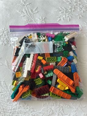 Random Pieces of Lego with Multicolor Toy Bricks